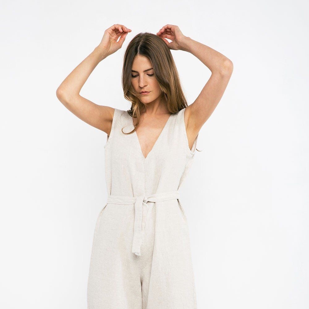 Elizabeth Suzann Mara Jumpsuit in Flax Linen